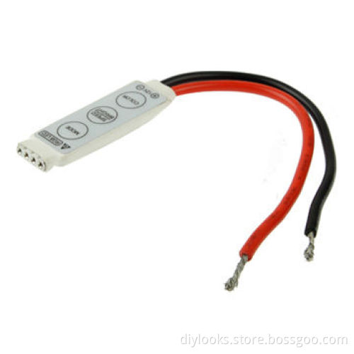 3-key Mini Controller Dimmer for 3528 SMD RGB LED Strip Light, DC 12V, Sized 40 x 12 x 4mm